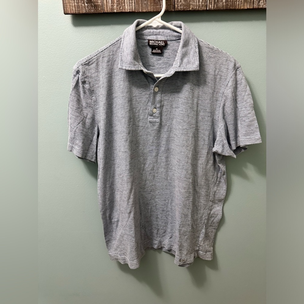 Michael Kors‎ Polo Shirt, men’s size medium blue stripes